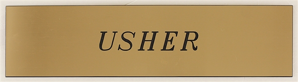 Usher Original Taj Mahal Backstage Dressing Room Sign