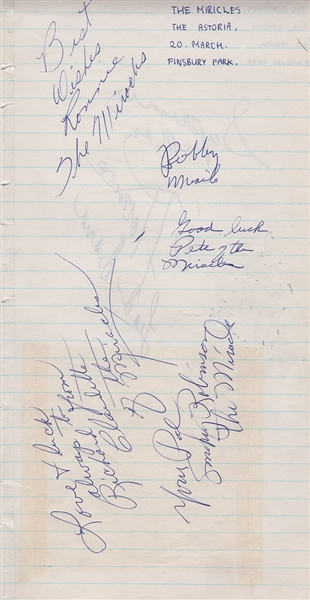 The Miracles and The Supremes 1965 Autographs from The Astoria