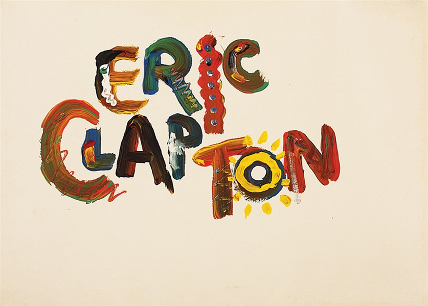 Eric Clapton "Behind The Sun" Original Album Cover Painting Signed By Artist Larry Vigon From The Collection of Larry Vigon