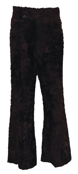 Elvis Presley Owned & Worn Black Faux Fur Pants