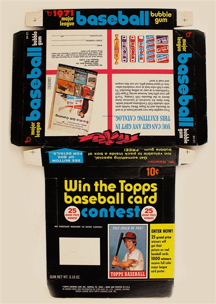 Extremely Rare 1971 Topps Baseball Contest Unfolded Box 
