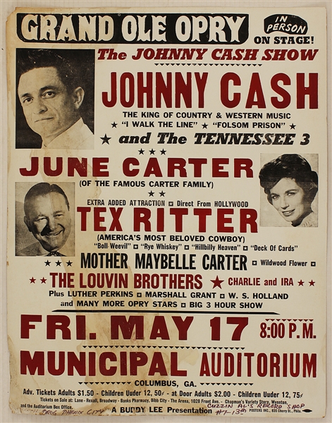 Johnny Cash Original 1963 Concert Poster