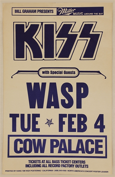 KISS 1986 Original Concert Poster 