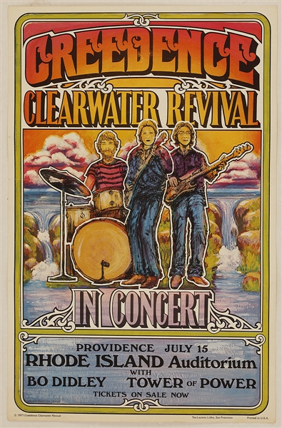 Creedence Clearwater Revival Original 1971 Concert Poster