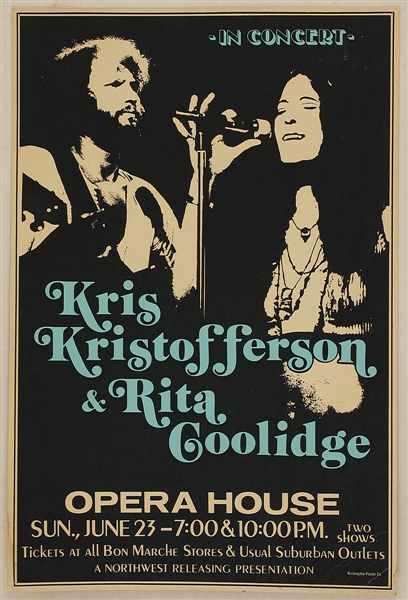 Kris Kristofferson/Rita Coolidge Original Concert Poster