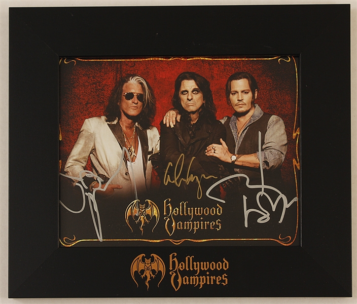 Alice Cooper, Joe Perry & Johnny Depp Signed "Hollywood Vampires" Photograph