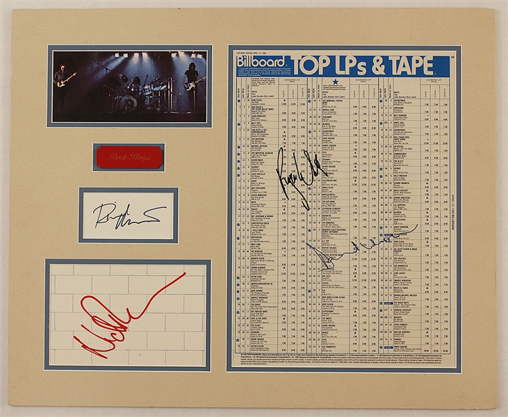 Pink Floyd Signed "The Wall" Billboard Top LPs and Tape Display.