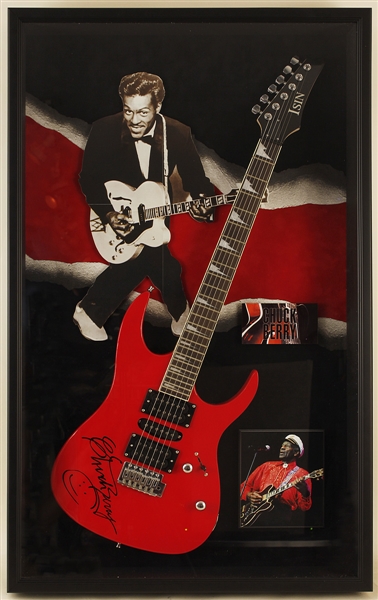 Chuck Berry Signed Cherry Red Electric Guitar 