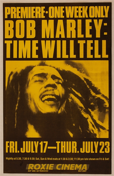 Bob Marley "Time Will Tell" Original Film Premiere Poster
