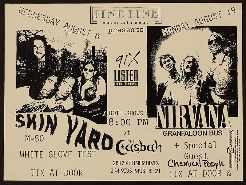 Nirvana Original 1990 Concert Poster