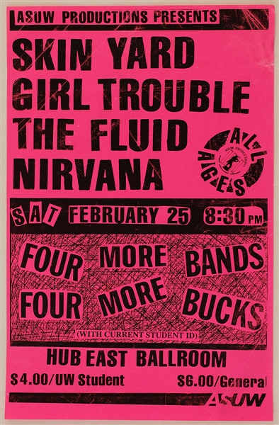 Nirvana Original 1989 Concert Poster