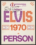 Elvis Presley Twice-Signed and Inscribed Las Vegas International Hotel Flyer