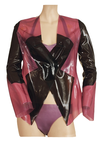 Fergie "Paper Magazine" Photo Shoot and Instagram Worn Custom Jacket with Metallic Lavender Bra and Briefs