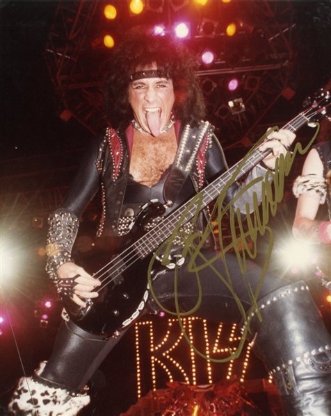 Kiss Signed Photographs (4): Stanley, Simmons, Kulick and Carr