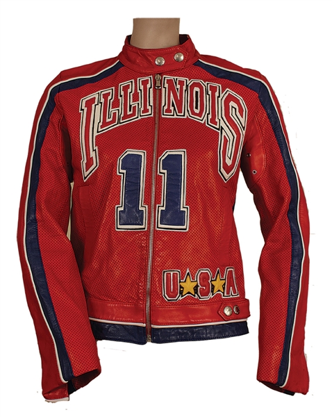 Alicia Keys Worn Dolce & Gabbana Red Leather" Illinois 11 U.S.A." Jacket