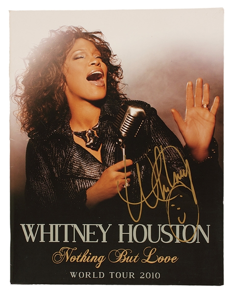 Whitney Houston Signed Over-Sized Program From Her Last Tour