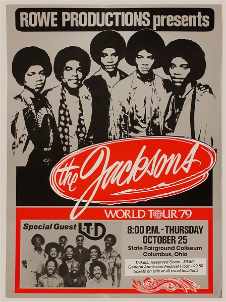 The Jacksons Original 1979 World Tour Concert Poster 