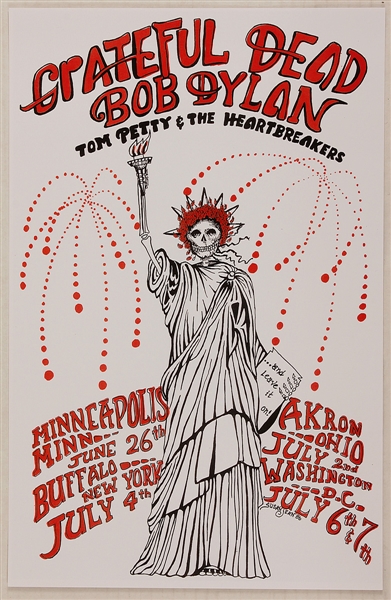 The Grateful Dead/Bob Dylan/Tom Petty Original Concert Poster