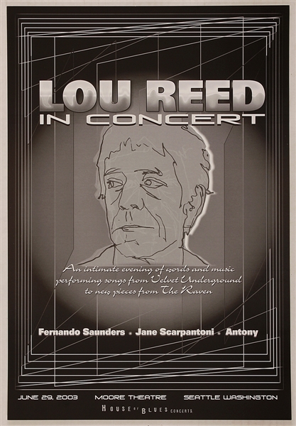 Lou Reed Original Concert Poster