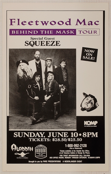 Fleetwood Mac "Behind The Mask" Tour Original Concert Poster