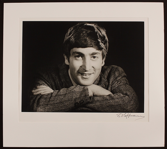 John Lennon Original Vintage Dezo Hoffman Signed 16 x 20 Photograph 