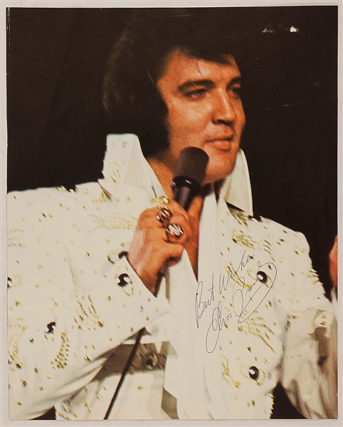 Elvis Presley Twice-Signed Two-Sided Program Picture Page 
