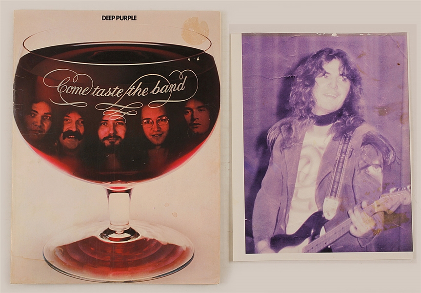 Deep Purple and Tommy Bolin Original Concert Collection with Johnnie Bolin Signed Picture. 