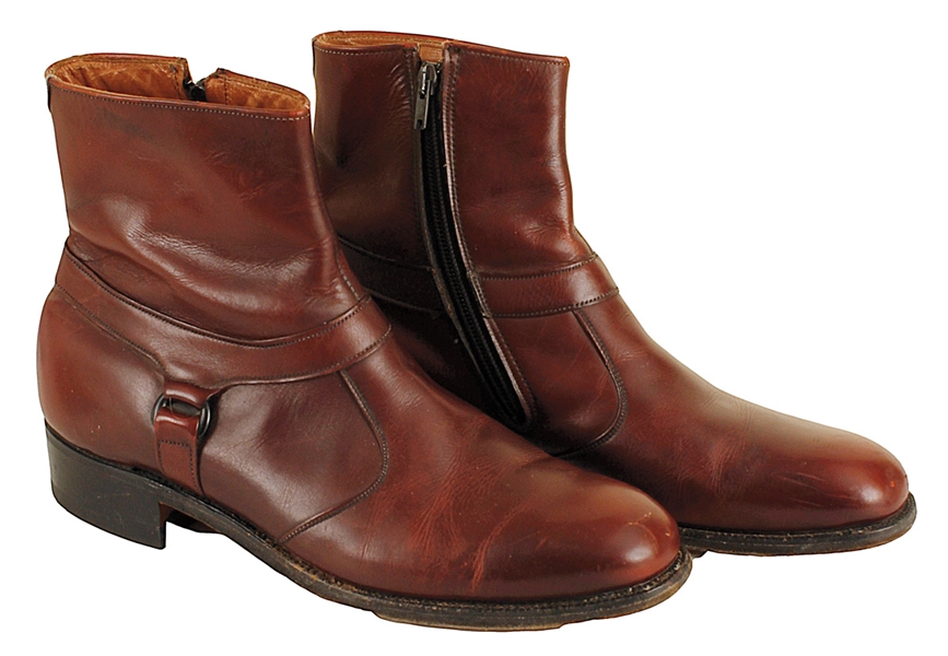 James Brown Owned and Worn Brown Leather Boots