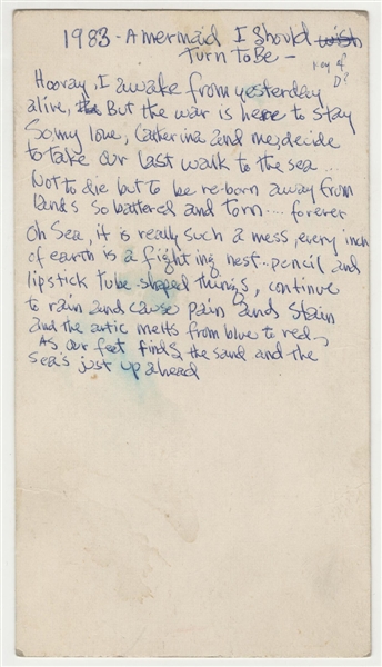 Jimi Hendrix Handwritten "1983… (A Merman I Should Turn to Be)" Working Lyrics  From "Electric Ladyland" Album