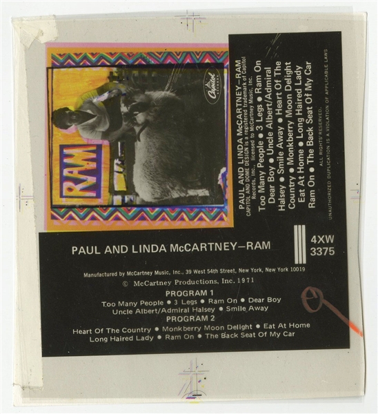 Paul McCartney Cassette Art Proof