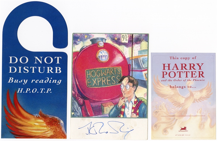 J.K. Rowling Signed Harry Potter Hogwarts Express Card