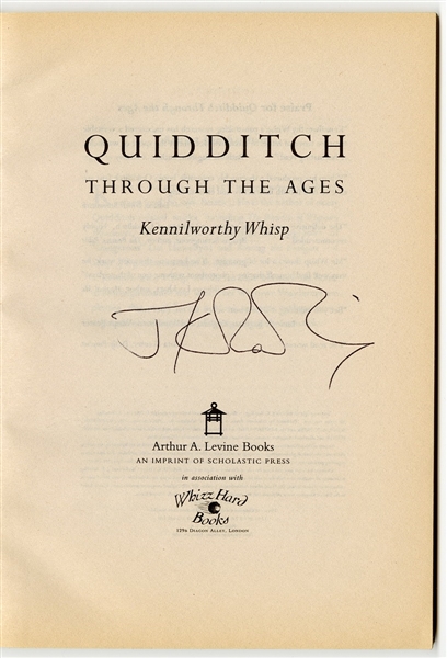J.K. Rowling Signed "Quidditch Through The Ages" Book