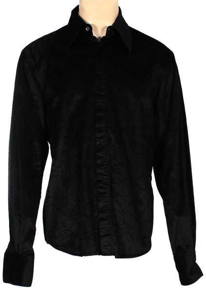 Michael Jackson Owned and Worn Black Long-Sleeved, Button Down Shirt
