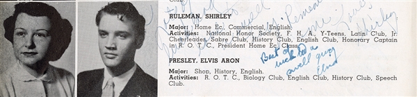 Elvis Presley Signed & Inscribed 1953 Humes High School Yearbook