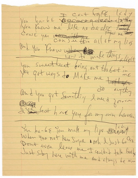 Aretha Franklin Handwritten Lyrics