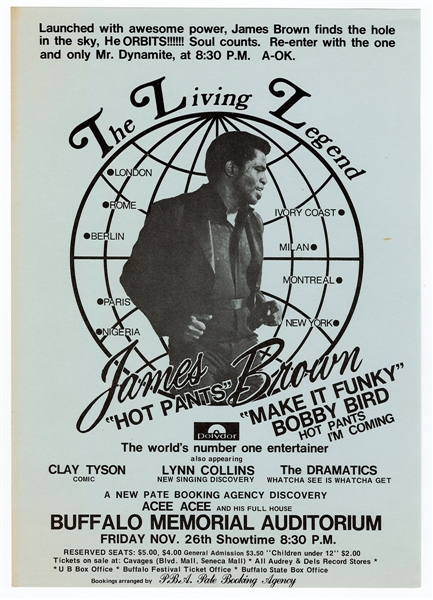 James Brown Original Concert Handbill Circa 1970s