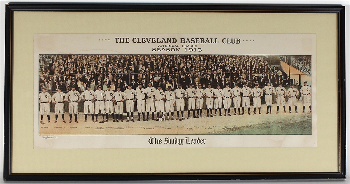 Original Cleveland Baseball Club 1913 Sunday Leader Baseball Supplement