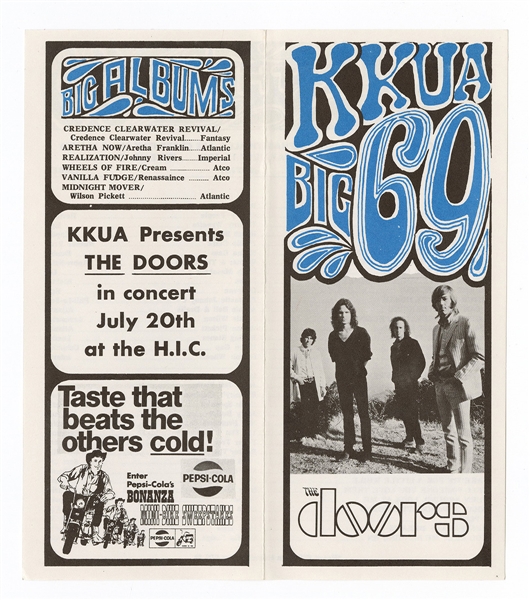 The Doors Original 1968 Hawaiian Concert Handbill