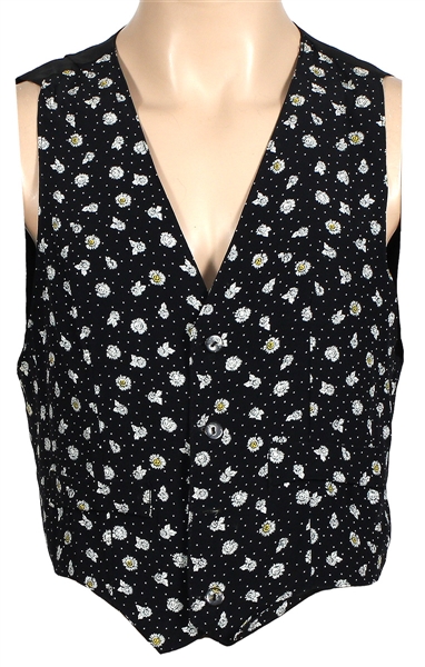 Michael Jackson Owned & Worn Black Vest with Daisies