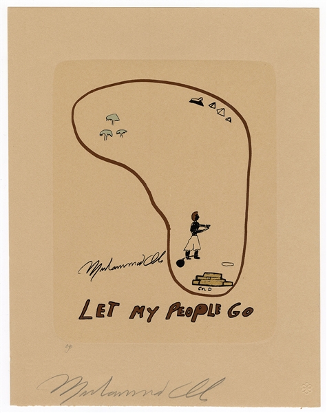 Muhammad Ali Signed "Let My People Go" Original Serigraph