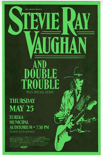 Stevie Ray Vaughan and Double Trouble Original 1989 Concert Poster