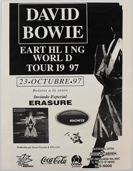 David Bowie 1997 Earthling World Tour Mexican Concert Poster