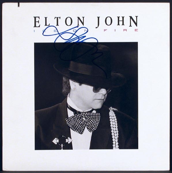 Elton John Signed "Ice on Fire" Album