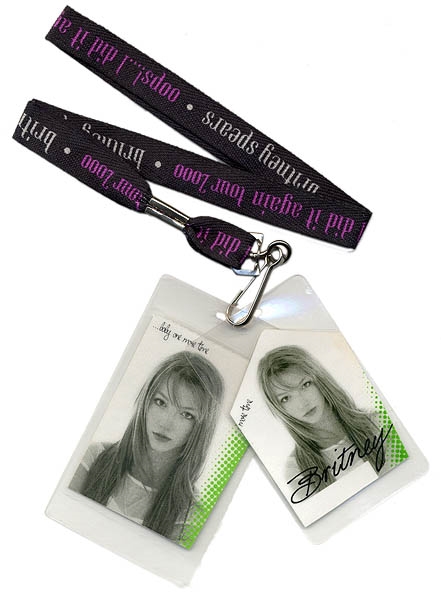 Britney Spears "Oops!...I Did It Again" 2000 Tour Original Backstage Pass