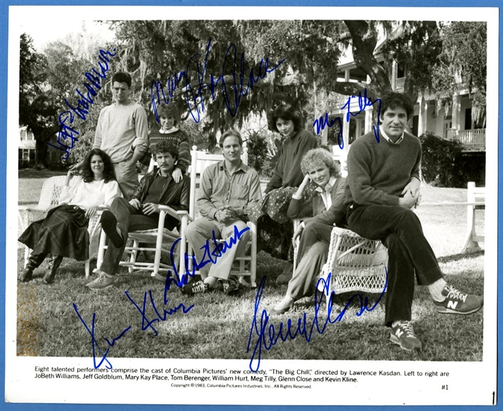 Jeff Goldblum, Kevin Kline, Glenn Close and "The Big Chill" Cast Signed Photograph