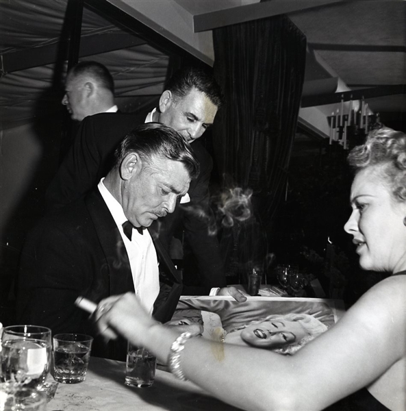Clark Gable Original Sam Shaw Photograph “Signing For Marilyn Monroe” 