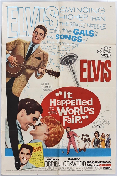 Elvis Presley 27 x 41 Original "It Happened at the Worlds Fair" Movie Poster