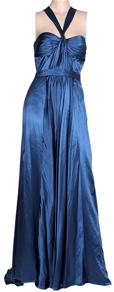 Rihanna 2006 CFDA Fashion Awards Worn Max Azria Custom Blue Silk Gown