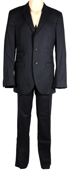 Justin Timberlake Stage Worn Custom Black Pin-Stripe Suit 