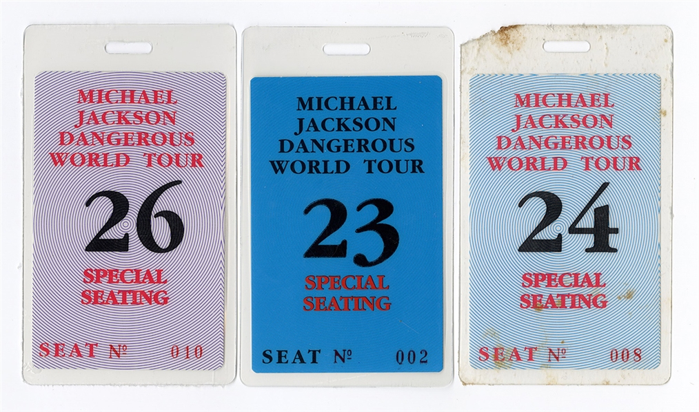Michael Jacksons Personally Owned "Dangerous World Tour" Special Seating Laminates (3)